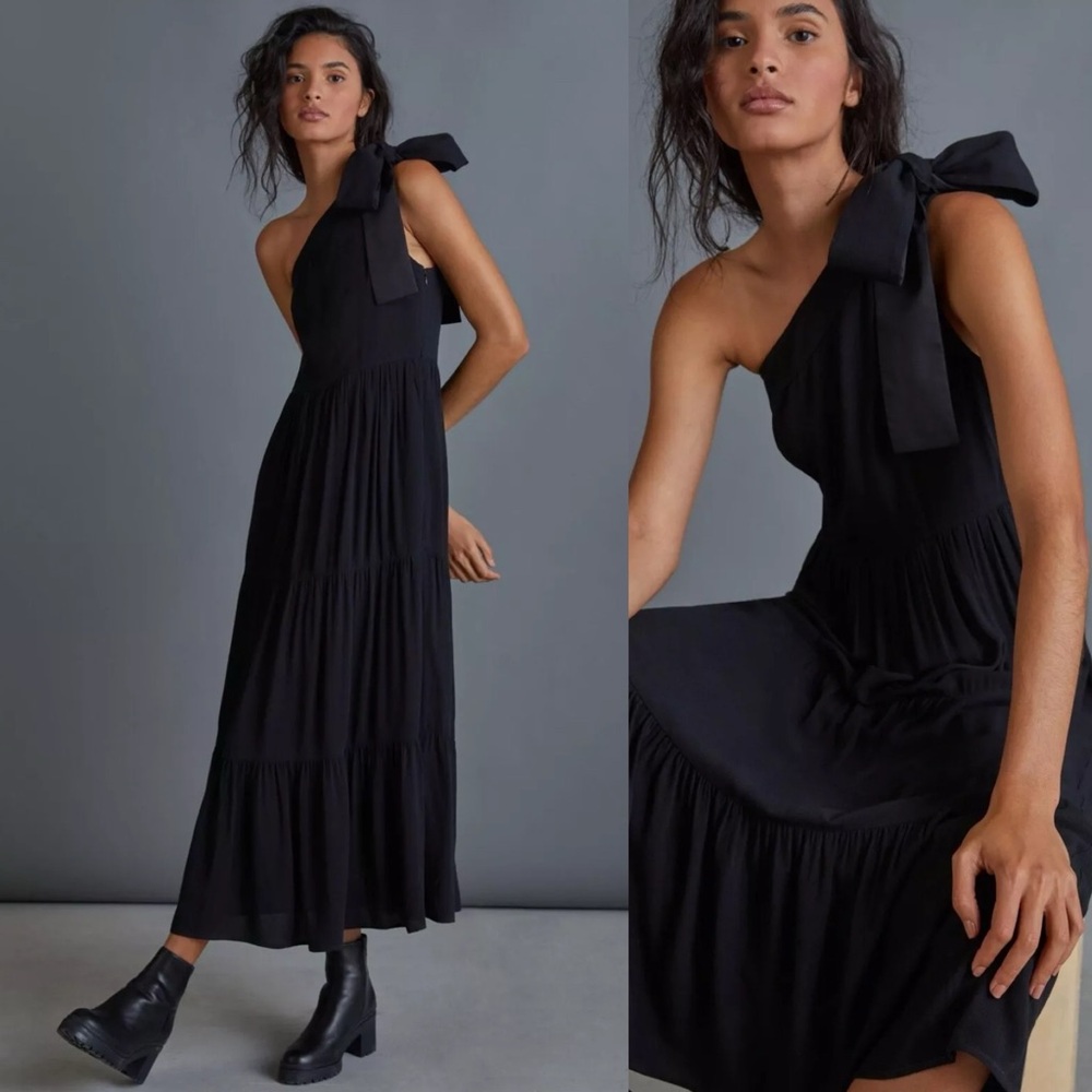 ANTHROPOLOGIE X Mare Mare Persephone One Shoulder Bow Maxi Dress